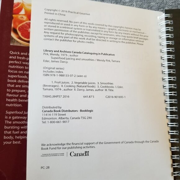 Company's Coming Cookbook Superfood Juicing & Smoothies Jean Paré 2016 - Picture 4 of 4